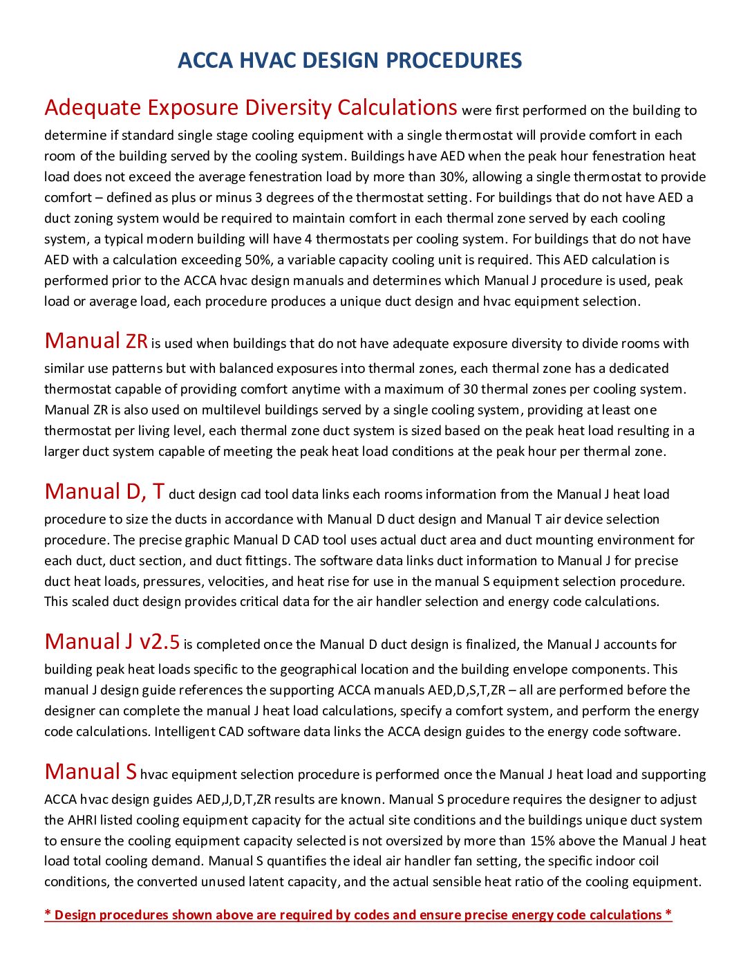 ACCA Design Procedures